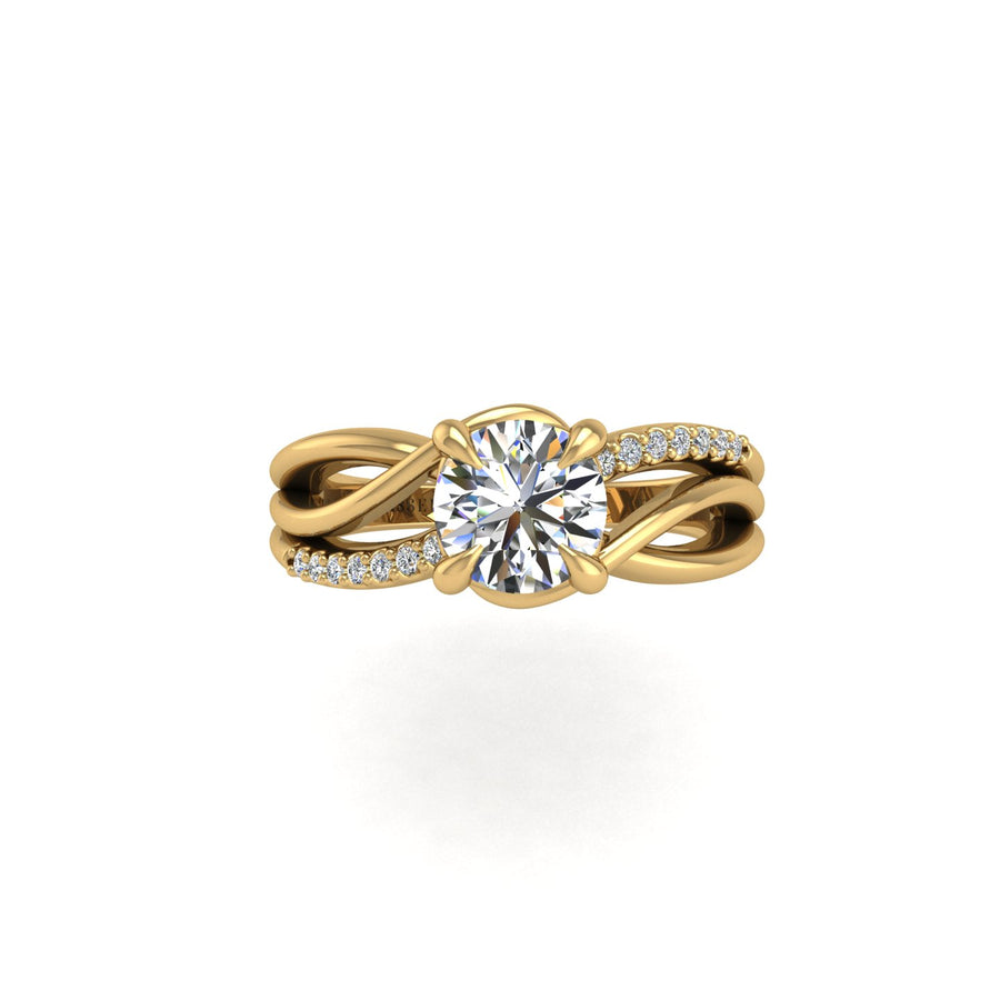 Love Knot Crossover Ring - Diamond Round