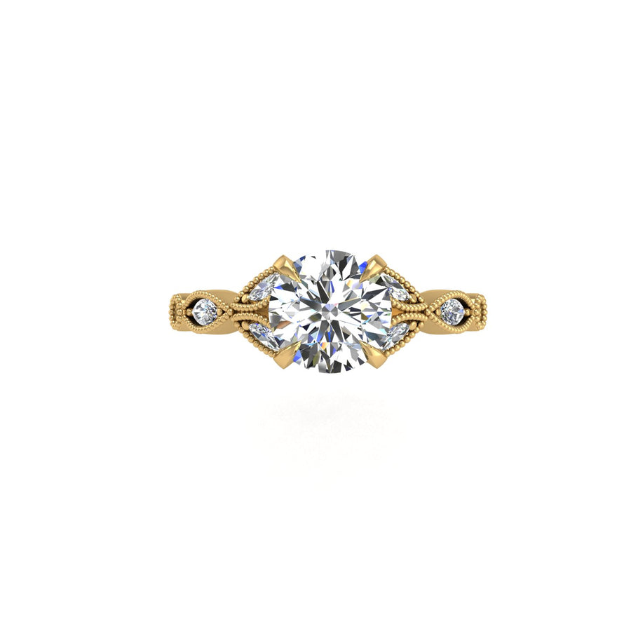 Flos Amoris Floral Ring - Diamond Round
