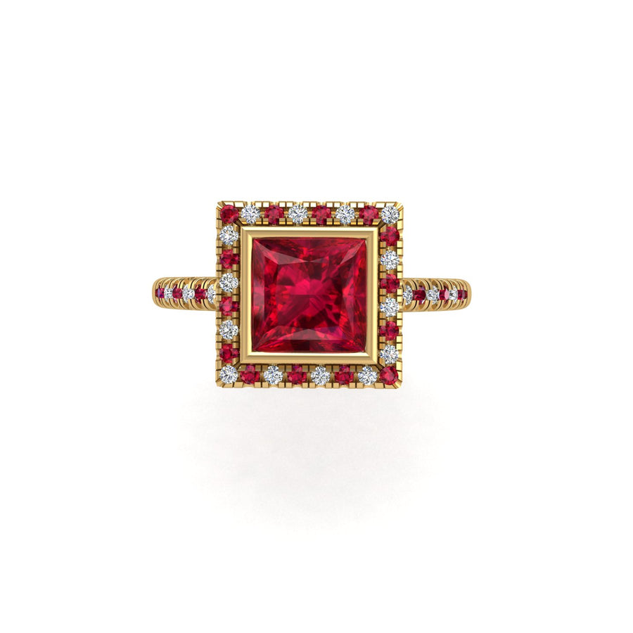 Starry Halo Ring - Ruby Princess