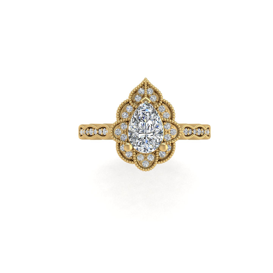 Key to my Heart Bridal Ring - Diamond Pear