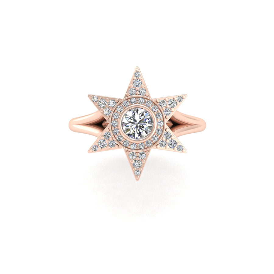 Starstruck Twinkling Star Ring - Diamond Round