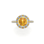Starry Halo Ring - Yellow Sapphire Round