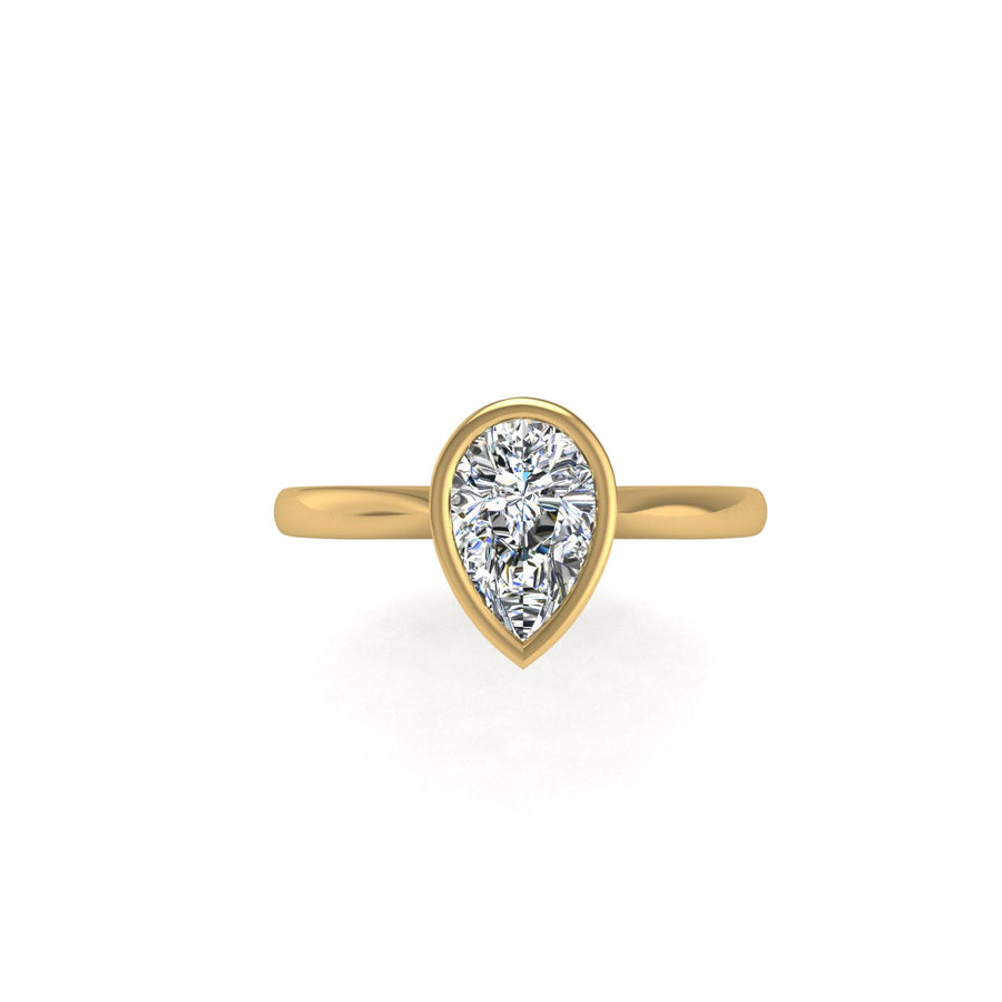 Drop of Love Bezel Pear Ring - Diamond Pear