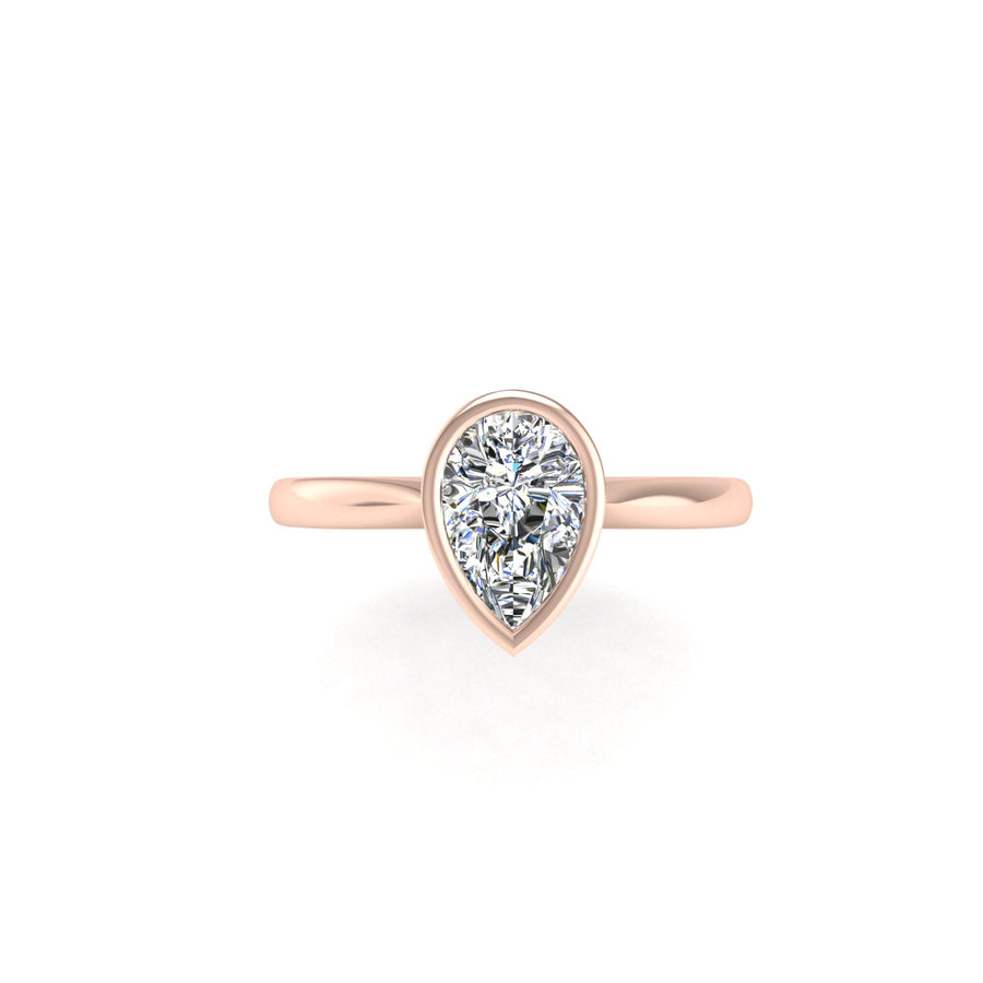 Drop of Love Bezel Pear Ring - Diamond Pear