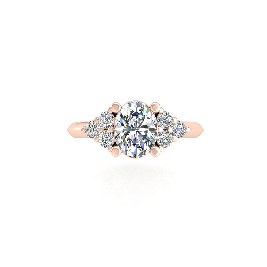 Galaxy Trefoil Ring - Diamond Oval
