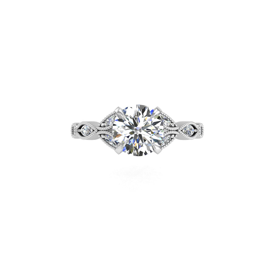 Flos Amoris Floral Ring - Diamond Round