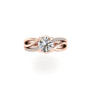 Love Knot Crossover Ring - Diamond Round