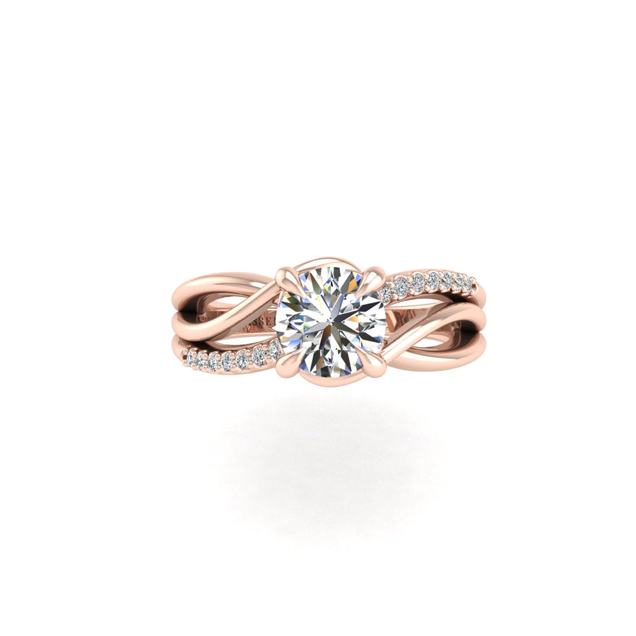 Love Knot Crossover Ring - Diamond Round
