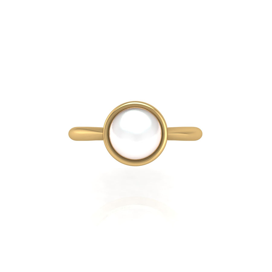 Celestial Solitaire Ring - Pearl Round
