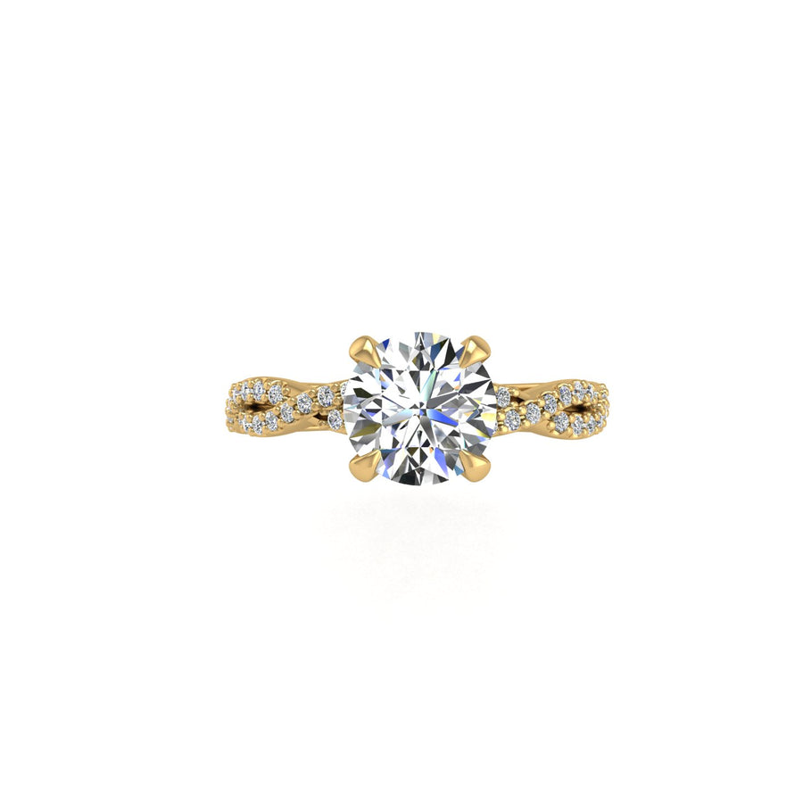 Love Helix Twisted Ring - Diamond Round