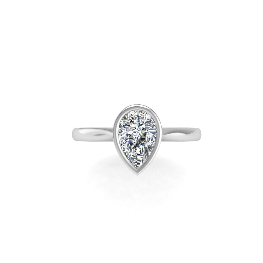 Drop of Love Bezel Pear Ring - Diamond Pear
