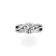 Love Knot Crossover Ring - Diamond Round