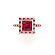 Starry Halo Ring - Ruby Princess