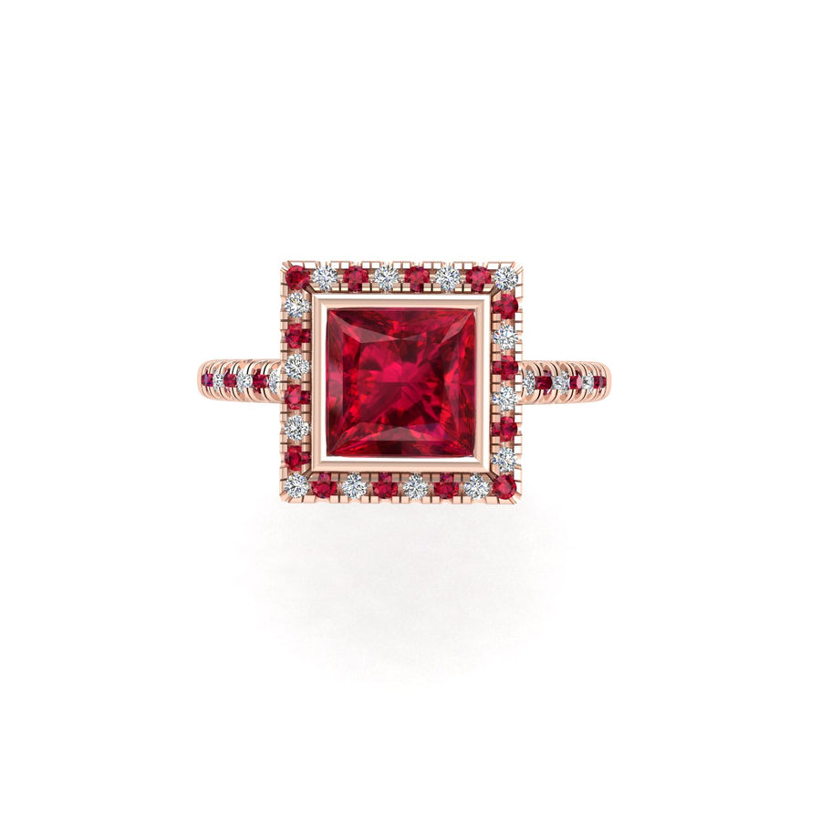 Starry Halo Ring - Ruby Princess