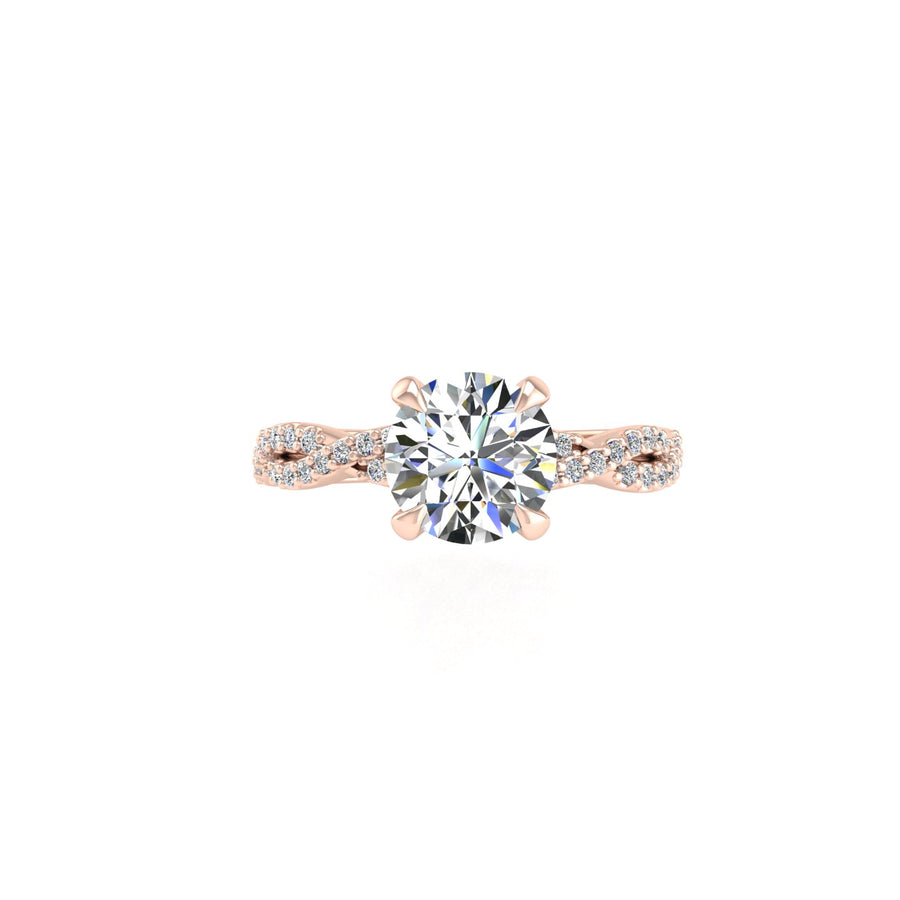 Love Helix Twisted Ring - Diamond Round