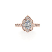 Key to my Heart Bridal Ring - Diamond Pear