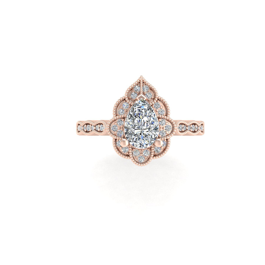 Key to my Heart Bridal Ring - Diamond Pear