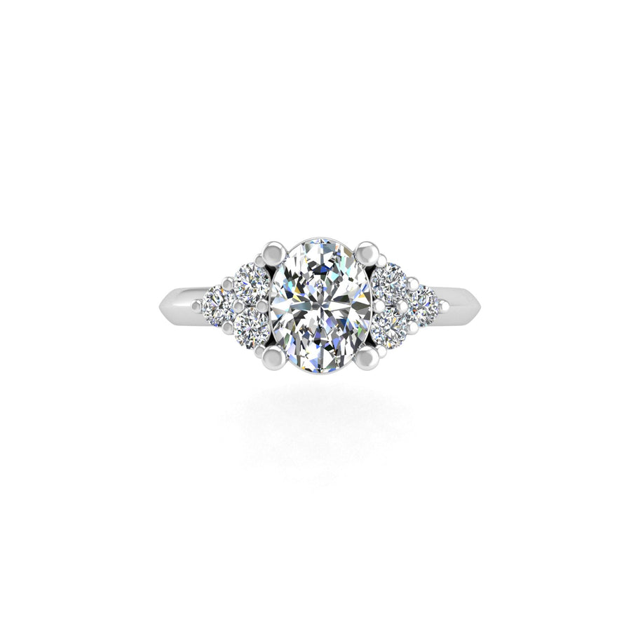 Galaxy Trefoil Ring - Diamond Oval
