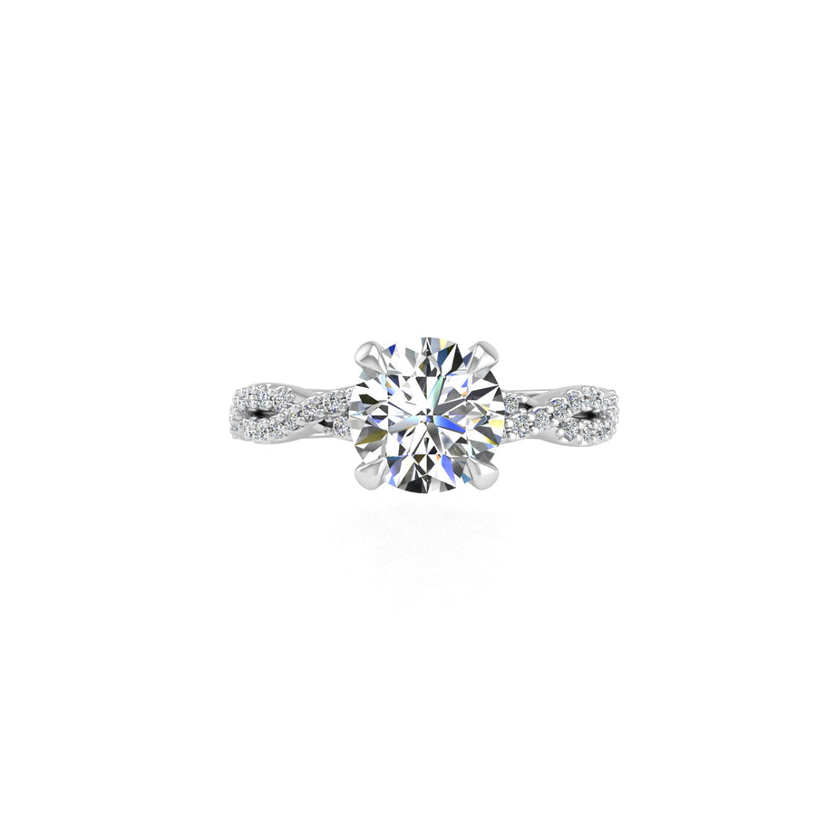 Love Helix Twisted Ring - Diamond Round