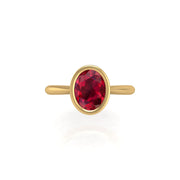 Celestial Solitaire Ring - Ruby Oval