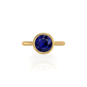 Celestial Solitaire Ring - Blue Sapphire Round