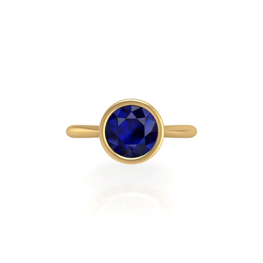 Celestial Solitaire Ring - Blue Sapphire Round