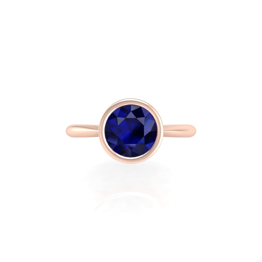 Celestial Solitaire Ring - Blue Sapphire Round