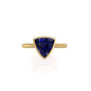 Celestial Solitaire Ring - Blue Sapphire Trillion