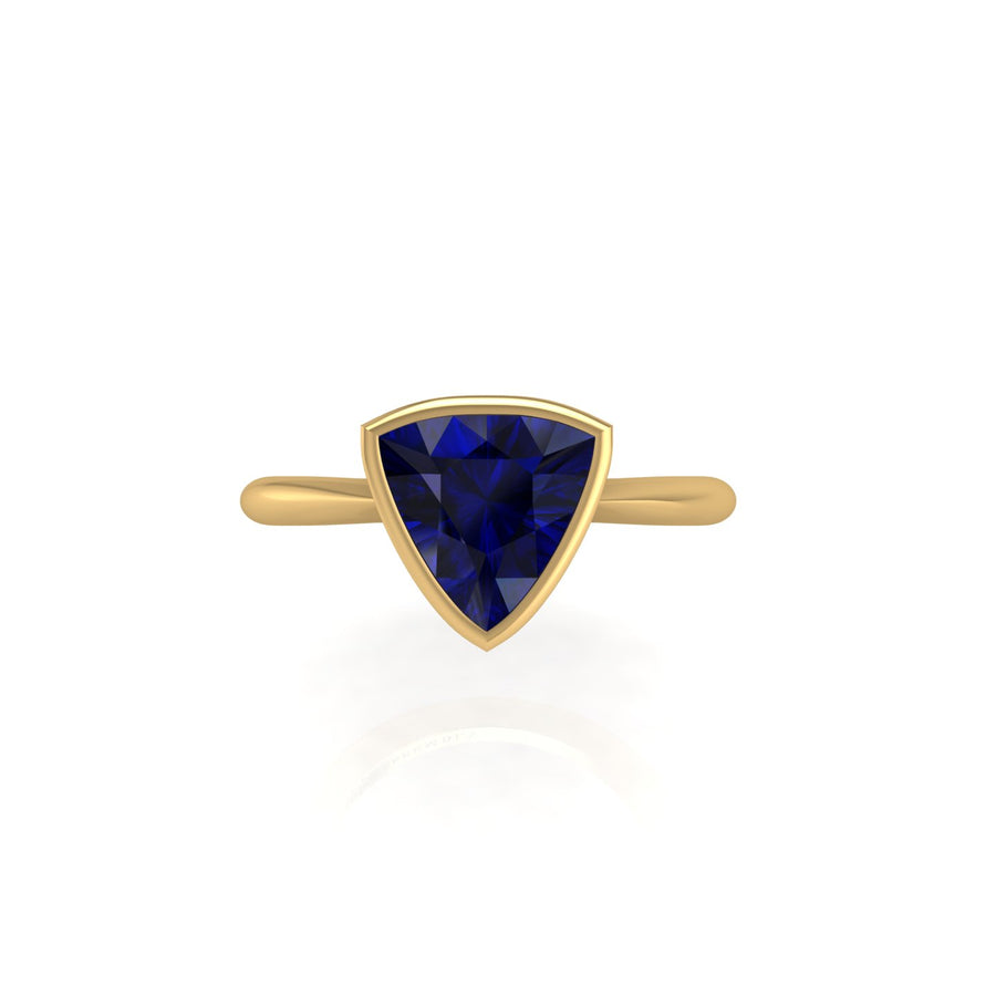 Celestial Solitaire Ring - Blue Sapphire Trillion