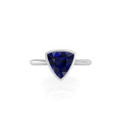 Celestial Solitaire Ring - Blue Sapphire Trillion
