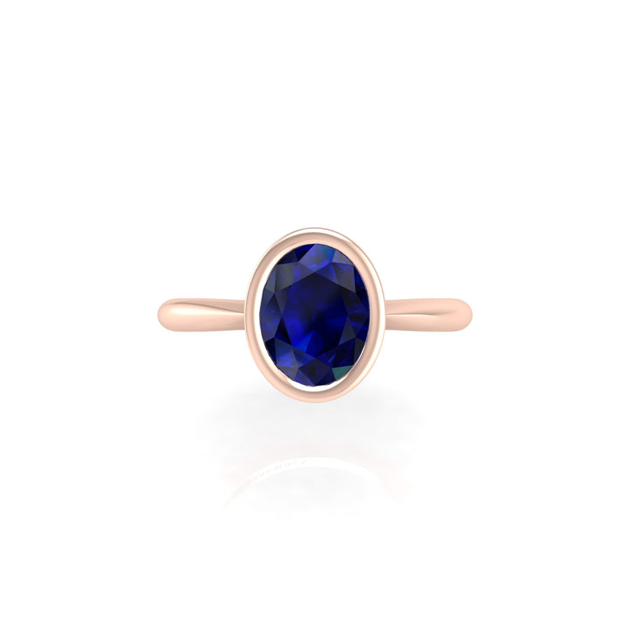 Celestial Solitaire Ring - Blue Sapphire Oval