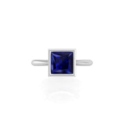 Celestial Solitaire Ring - Blue Sapphire Princess