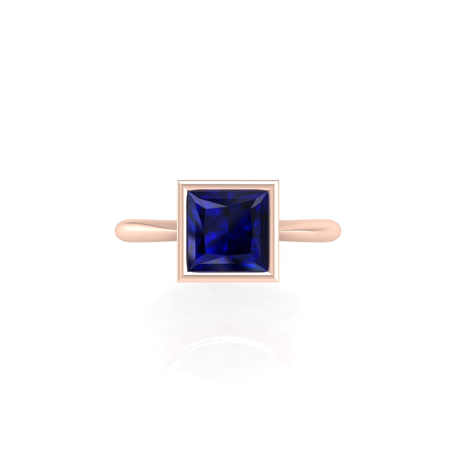 Celestial Solitaire Ring - Blue Sapphire Princess