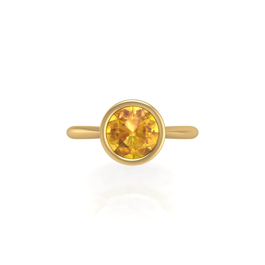 Celestial Solitaire Ring - Yellow Sapphire Round