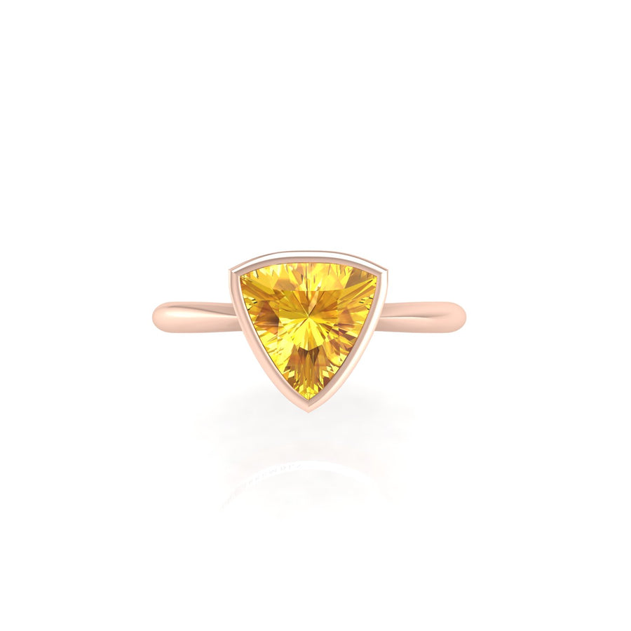 Celestial Solitaire Ring - Yellow Sapphire Trillion