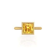 Celestial Solitaire Ring - Yellow Sapphire Princess