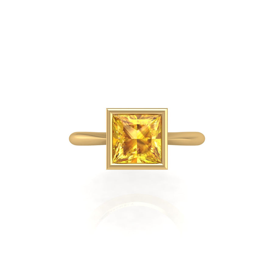 Celestial Solitaire Ring - Yellow Sapphire Princess