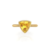 Celestial Solitaire Ring - Yellow Sapphire Trillion