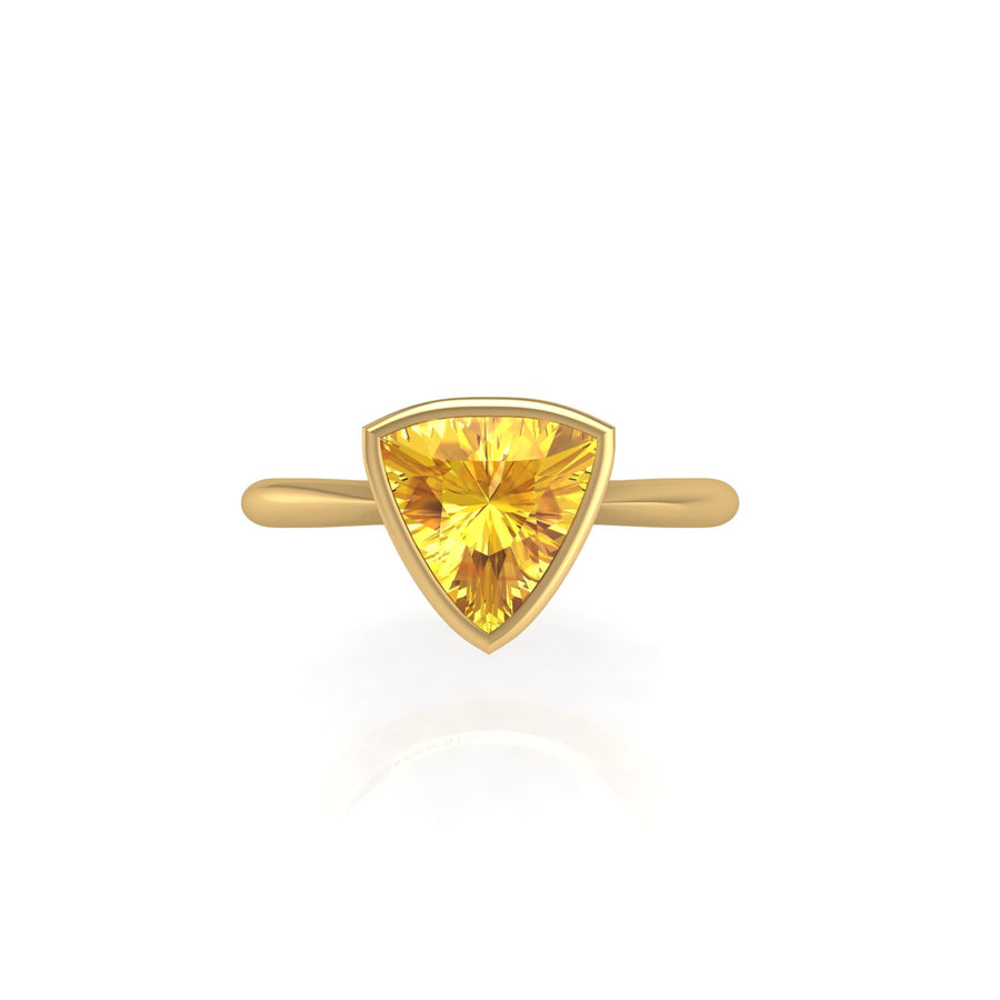Celestial Solitaire Ring - Yellow Sapphire Trillion