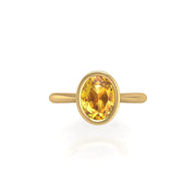 Celestial Solitaire Ring - Yellow Sapphire Oval
