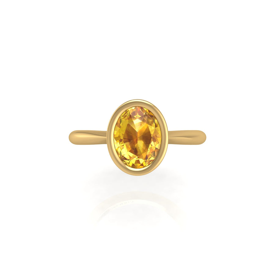 Celestial Solitaire Ring - Yellow Sapphire Oval