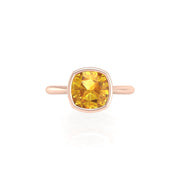 Celestial Solitaire Ring - Yellow Sapphire Cushion