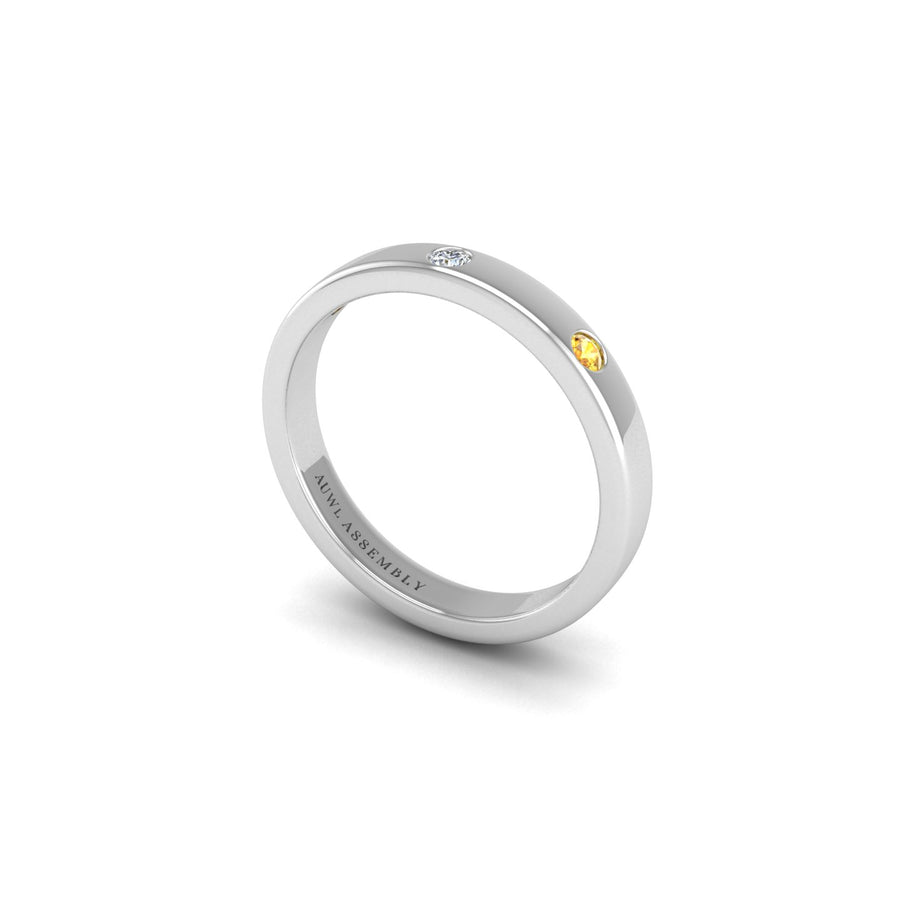 Three Stone Band in White Gold | AUWL Assembly