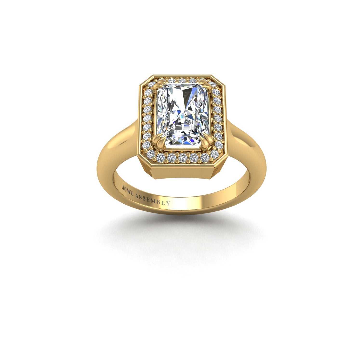 ageless ornata deco emerald lab-created diamond engagement ring
