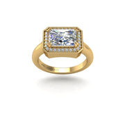 belo horizonte east west emerald lab-grown engagement ring