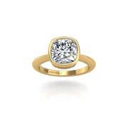 celestial cushion lab-grown solitaire ring