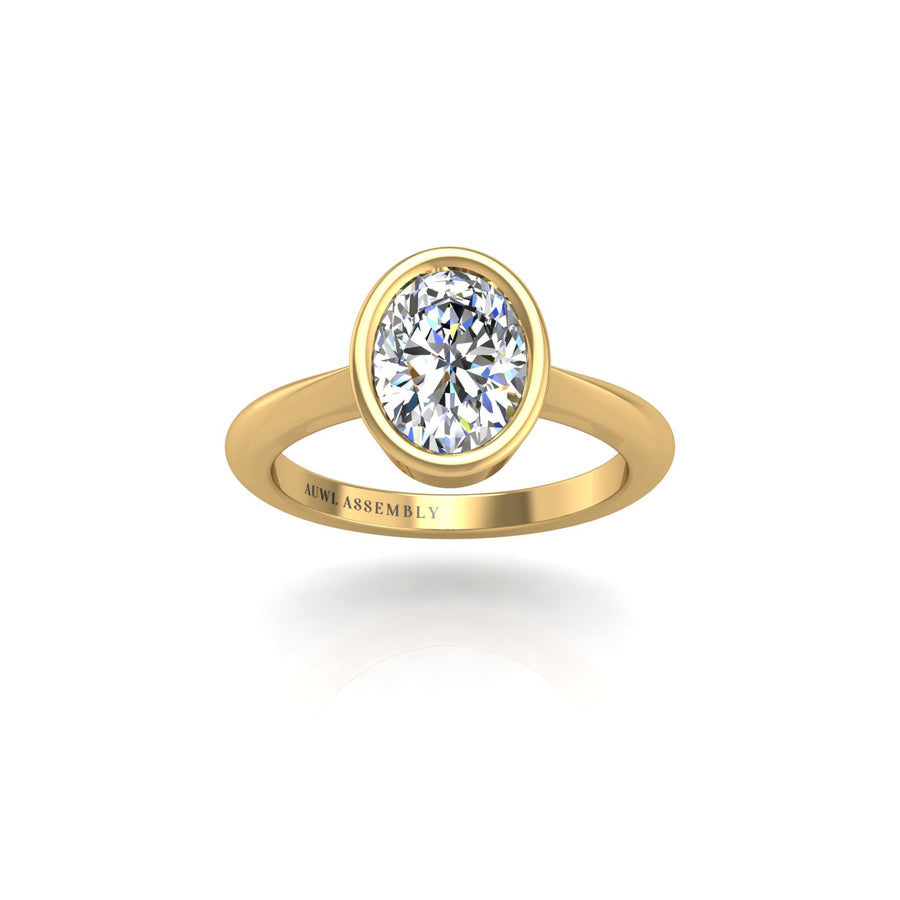 celestial oval lab-grown diamond solitaire ring
