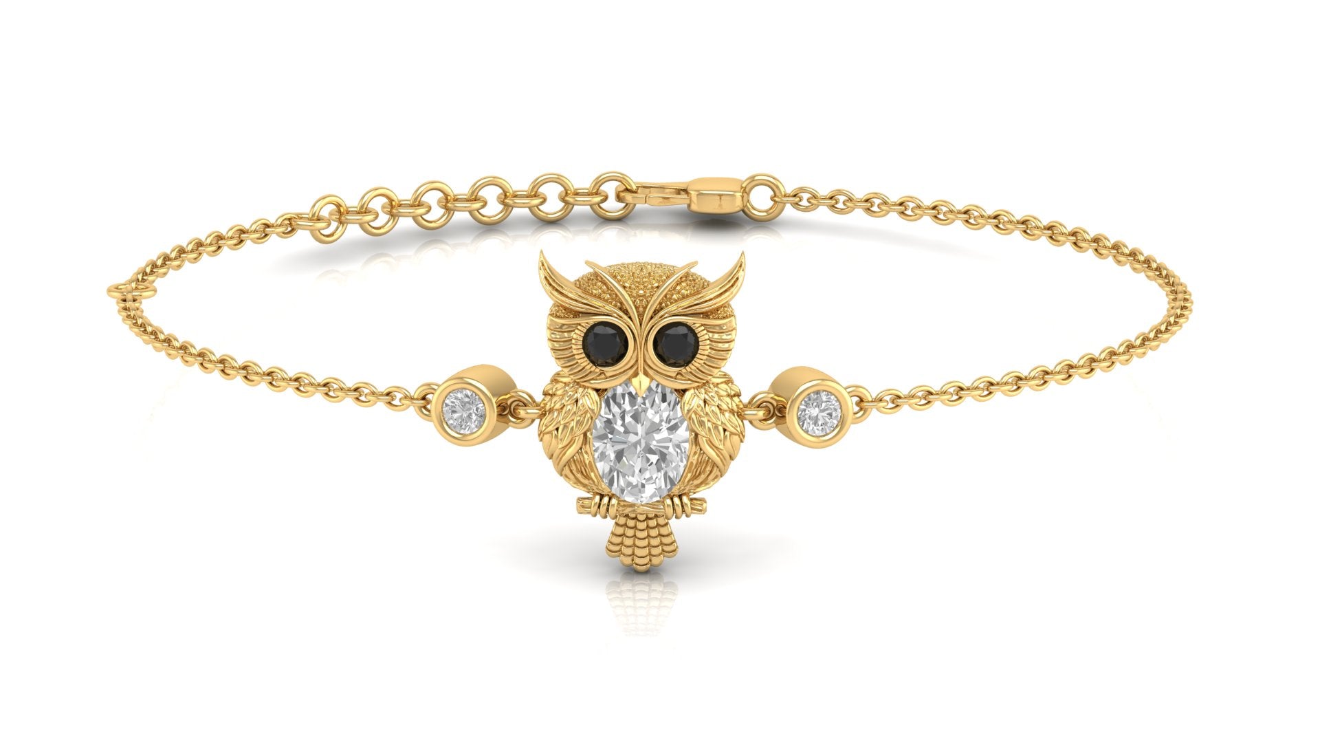 claricia pechaka owl oval lab created diamond bracelet