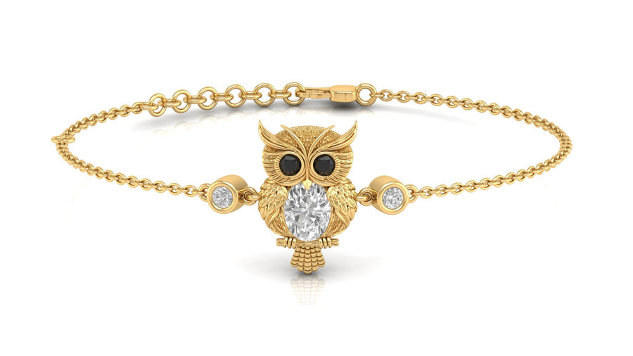 claricia pechaka owl oval lab created diamond bracelet