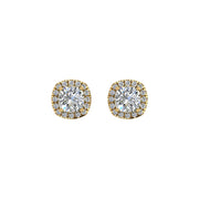cosmic stud halo cushion lab-created diamond earrings
